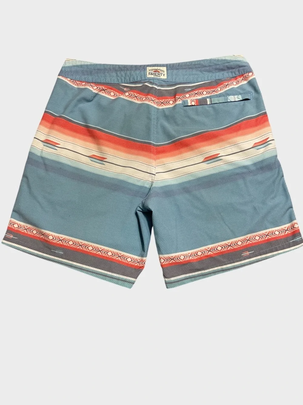 Faherty Sunset Arrow Redux Board Shorts Men 33 Lightweight Cruise Vacation Surf